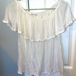 Cute off the shoulder white blouse. Size L